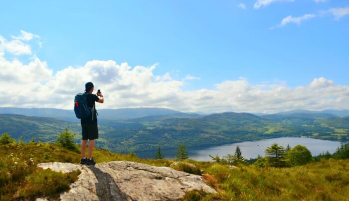 Our client Douglas enjoying the view on the Great Glen Way (credit - Douglas Sinclair)