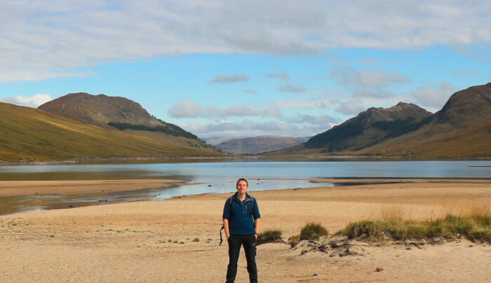 Hiker on the East Highland Way from Inverlair to Feagour (credit - James Fathers)