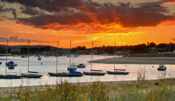 Bembridge Harbour at sunset (Credit - Visit Isle of Wight)