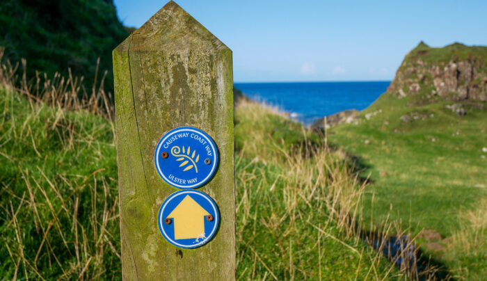 Waymarker on the Causeway Coast Way