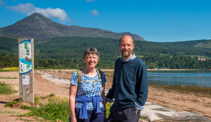 Absolute Escapes clients walking the Arran Coastal Way