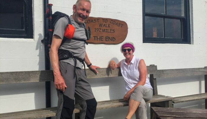 The end of the Coast to Coast in Robin Hood's Bay