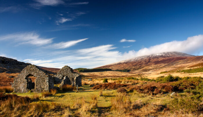 Wicklow Mountains with a dusting of snow in springtime