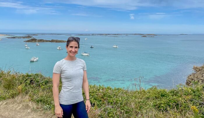 Katia from the Absolute Escapes team walking on Herm