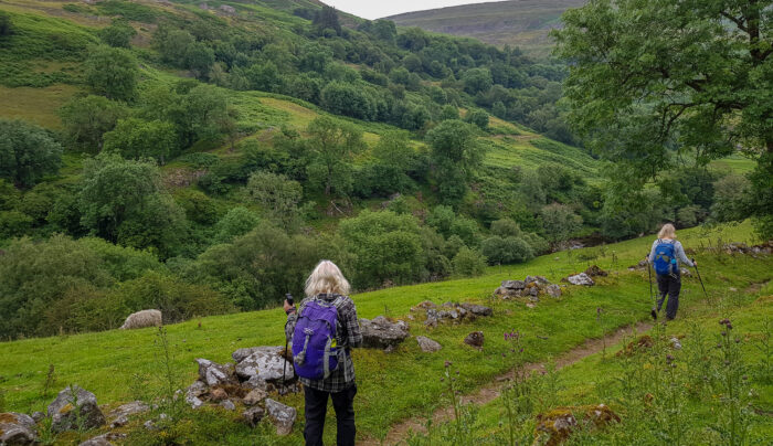 Absolute Escapes walkers leaving the village of Keld