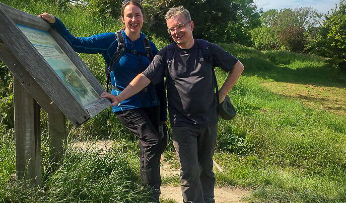 Walkers on South Downs Way