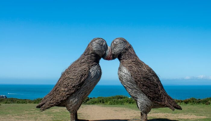 Puffin statues at Plémont