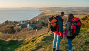 Walkers on Isle of Wight Coastal Path (Credit - Visit Isle of Wight)