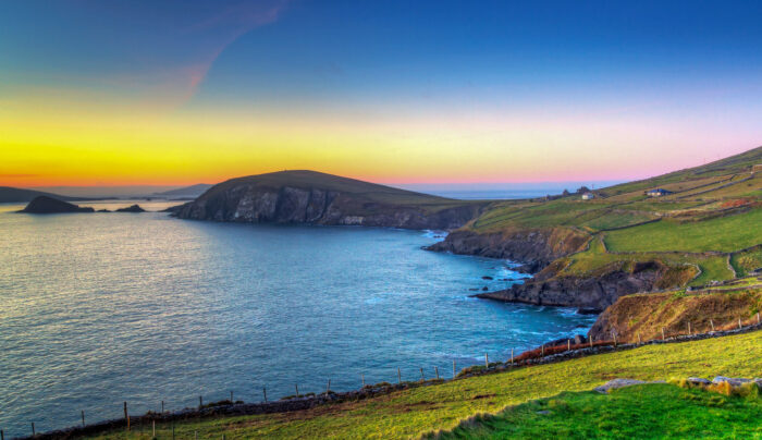 Scenic sunset over the Dingle Peninsula