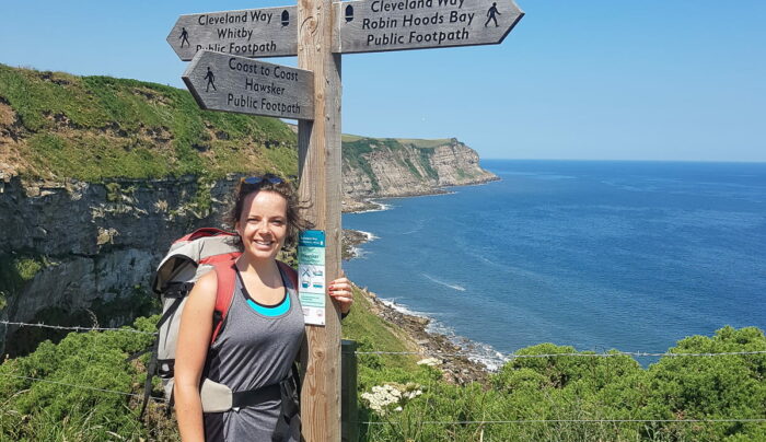 Hiker on the Cleveland Way