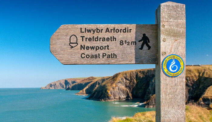 Waymarker on the Pembroke Coast Path