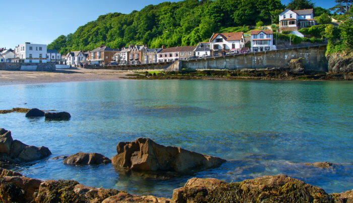 View of the village and harbour of Combe Martin