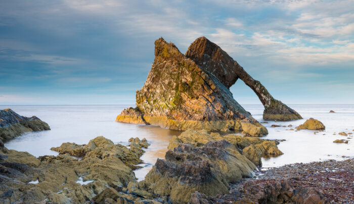 Bow Fiddle Rock on the Moray coast