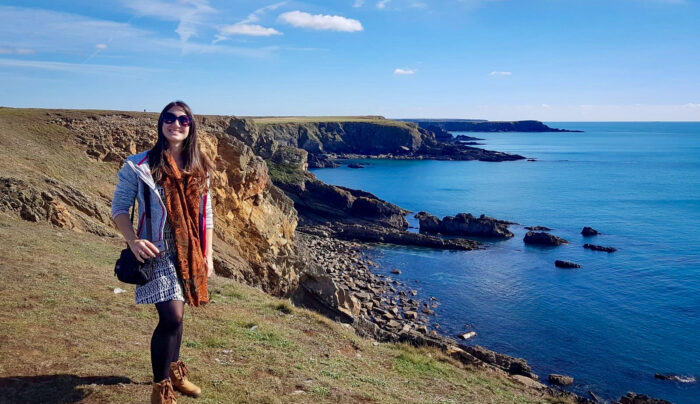 Katia from the Absolute Escapes team on the Pembrokeshire Coastal Path