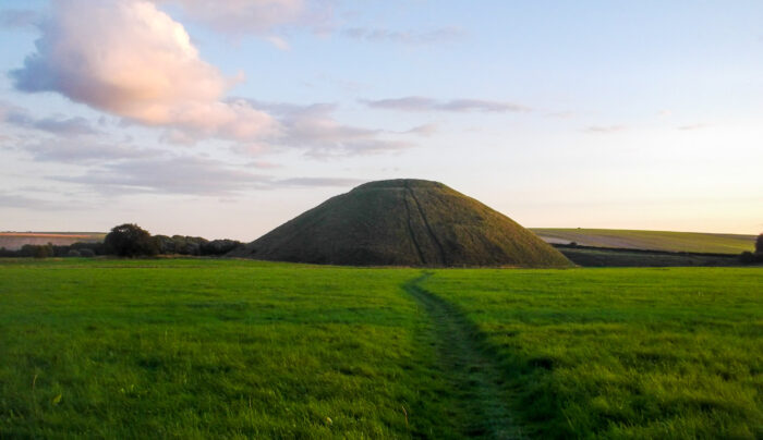 Silbury Hill - a Prehistoric artificial chalk mound near Avebury