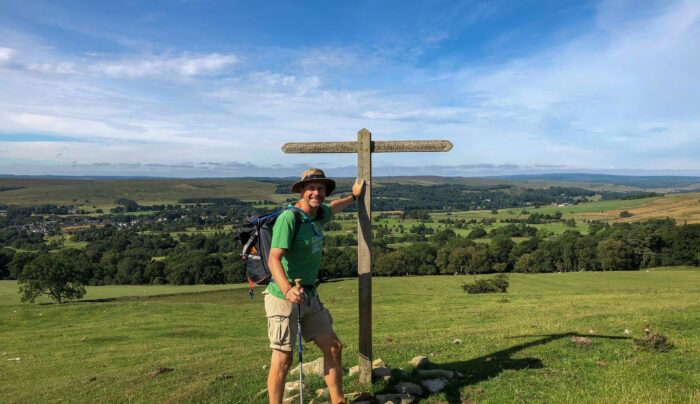 Hiker near Barrowburn Farm