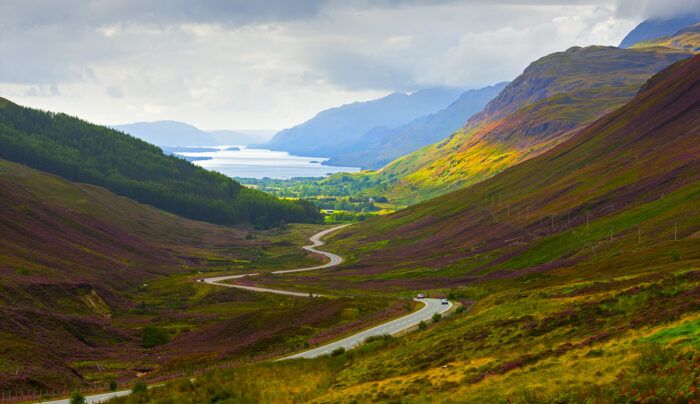 View down Glen Docherty to Loch Maree