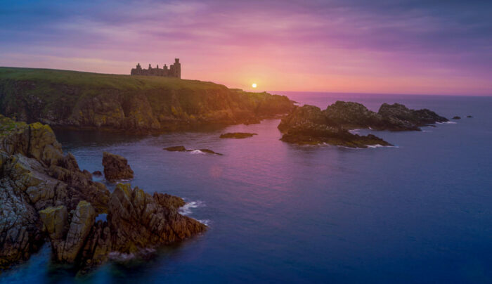 Sunrise at New Slains Castle