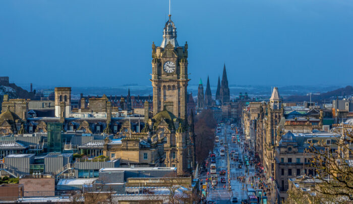 View of Princes Street in Edinburgh