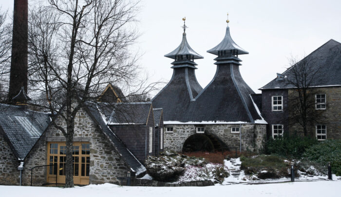 Strathisla Distillery in the snow