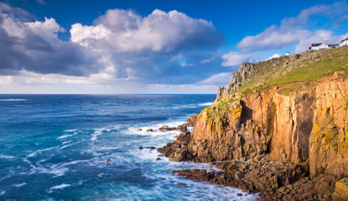 Dramatic cliffs at Land's End, the westernmost point of mainland Cornwall