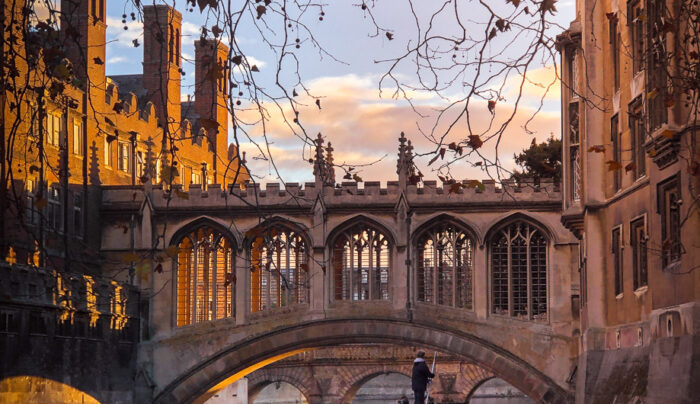 Punting under the Bridge of Sighs, Cambridge