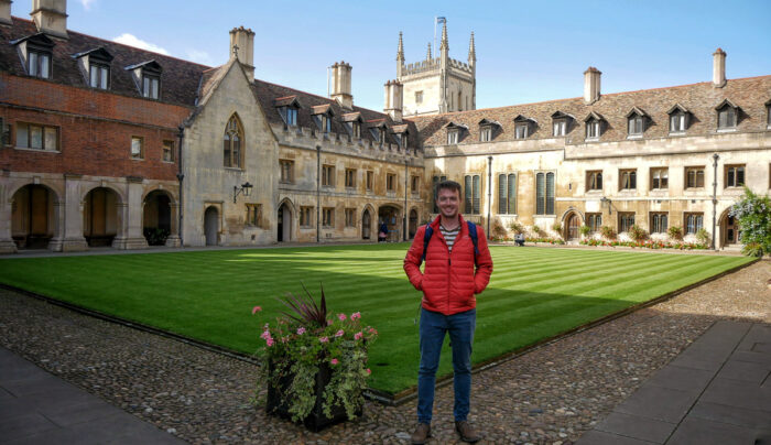 Scott from Absolute Escapes at Pembroke College in Cambridge