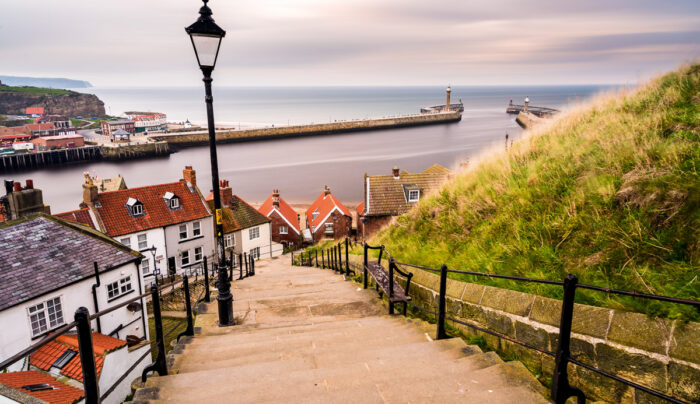 View down Whitby's famous 199 steps