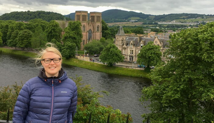 Sine from the Absolute Escapes team at Inverness Castle (credit - Sine Birkedal Nielsen)