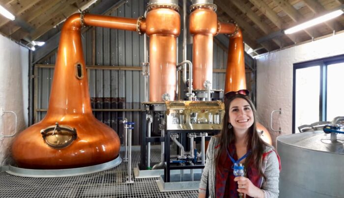 Katia from Absolute Escapes at Kilchoman Distillery in Islay