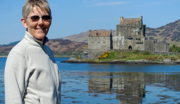 Our client at Eilean Donan Castle (Credit - Steve Gow)