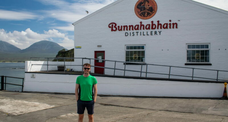 Scott from Absolute Escapes at Bunnahabhain Distillery, Islay