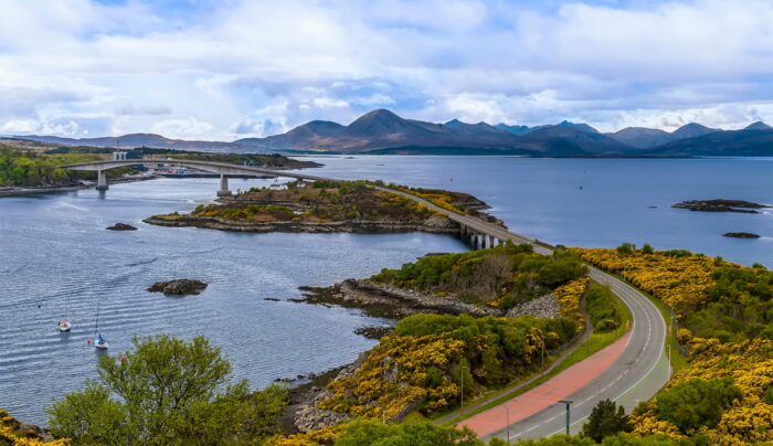 View of the Skye Bridge joining the island to Lochalsh