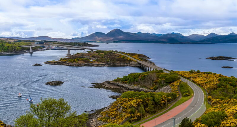 View of the Skye Bridge joining the island to Lochalsh
