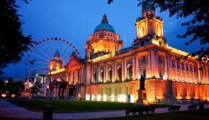 Belfast City Hall at dusk, Northern Ireland