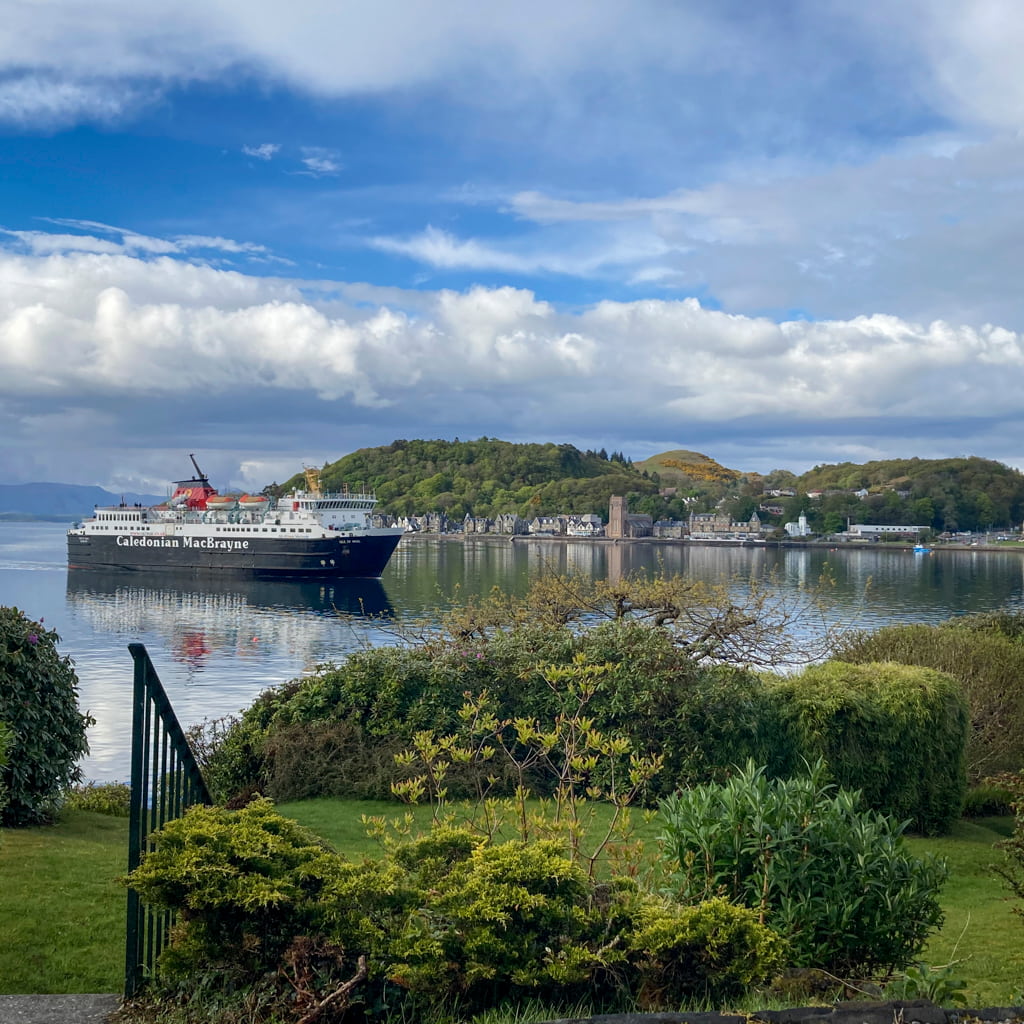 Calmac ferry from the Manor House, Oban