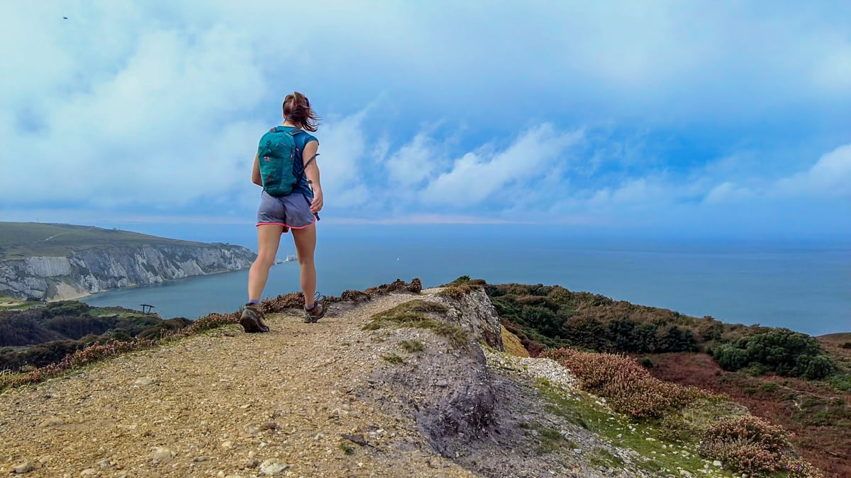 Walking on the Isle of Wight near The Needles