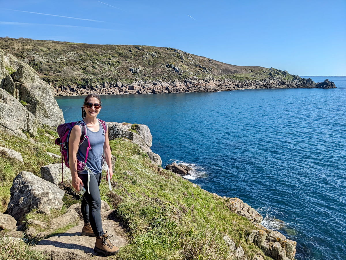 Our Operations Manager, Katia, walking the South West Coast Path in Cornwall