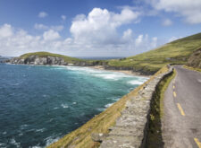 Wild Atlantic Way coastal road leads to Slea Head on Dingle Peninsula in County Kerry